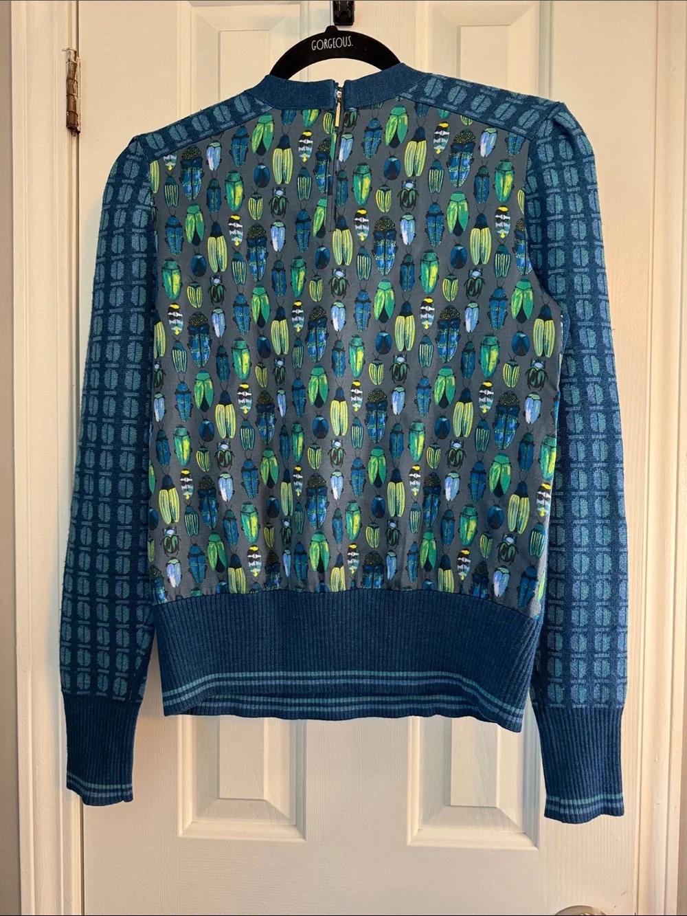 Tory Burch Blue Patterned Women's Sweater - Crew Neck